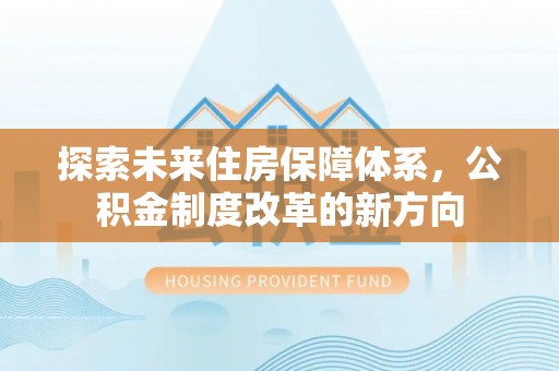 阿莲探索未来住房保障体系，公积金制度改革的新方向